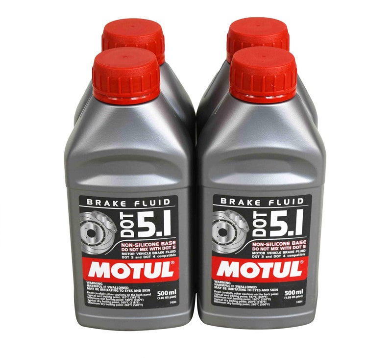 Motul 100950 100% Synthetic Brake Dot 5.1 Brake Fluid 500 ml - 4 Pack - Image 1