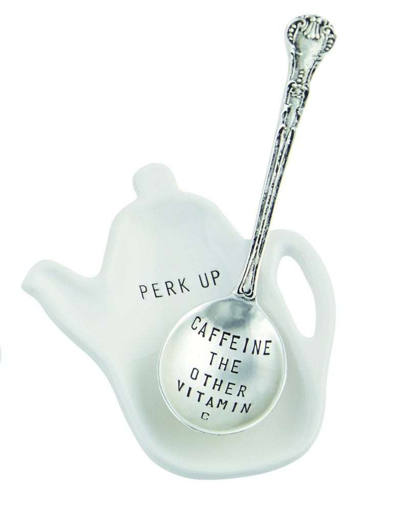 Mud Pie Caffeine Coffee Spoon Rest, White - Image 2