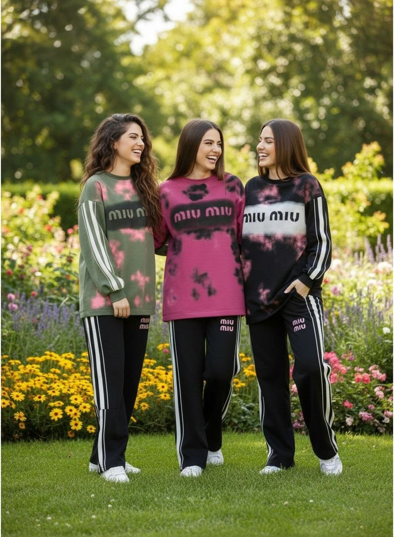 Miu Miu Girls' 2-Piece Set (Biu Biu Edition) - Royal Black Color - Size 14 Years - Premium Cotton Milton Fabric for Ultimate Warmth & Modern Style - Image 2