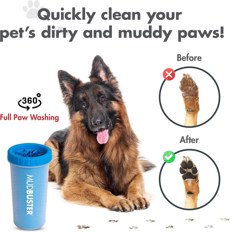 Dexas Mudbuster Portable Dog Paw Washer/Paw Cleaner, Large, Pro Blue - Image 4
