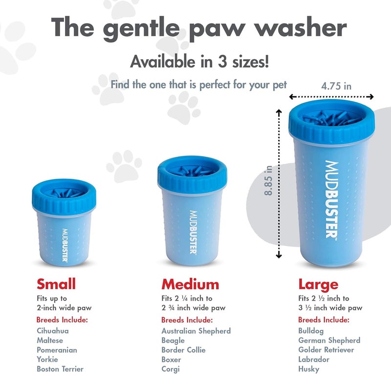 Dexas Mudbuster Portable Dog Paw Washer/Paw Cleaner, Large, Pro Blue - Image 3
