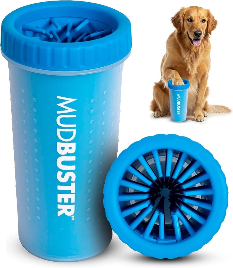 Dexas Mudbuster Portable Dog Paw Washer/Paw Cleaner, Large, Pro Blue - Image 1
