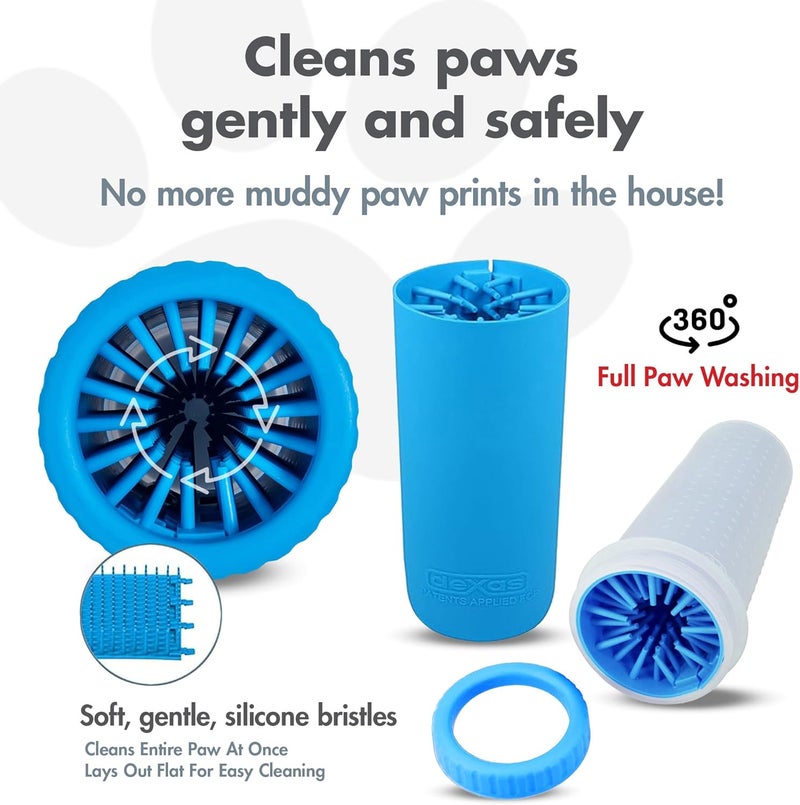 Dexas Mudbuster Portable Dog Paw Washer/Paw Cleaner, Large, Pro Blue - Image 2
