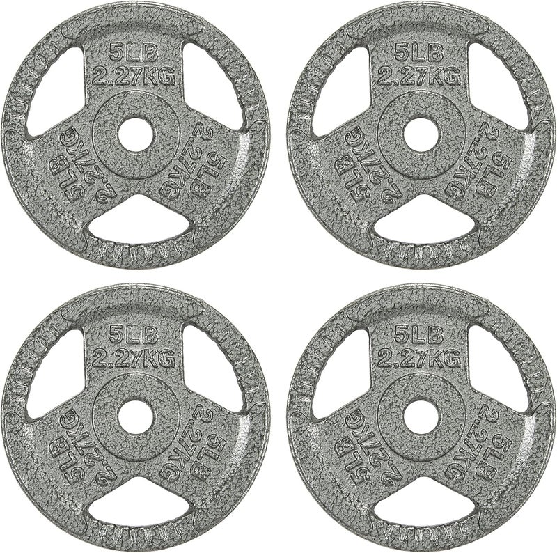 Fitvids أقراص وزن باربل قياسية بقطر 1 إنش، أقراص من 2.5 رطل إلى 45 رطل لتدريب القوة في المنزل، تصميم بمقبض ثلاثي - Image 1