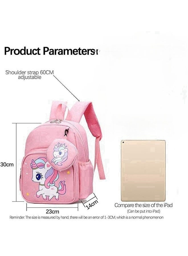 JoyousSto Kids bag Toddler Backpack Kids Kids School Backpack Lightweight Bookbags with Coin Pocket for Girls 2 age+ Unicorn Pink - Image 5