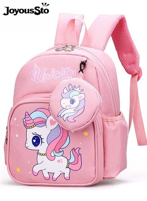 Kids bag Toddler Backpack Kids Kids School Backpack Lightweight Bookbags with Coin Pocket for Girls 2 age+ Unicorn Pink
