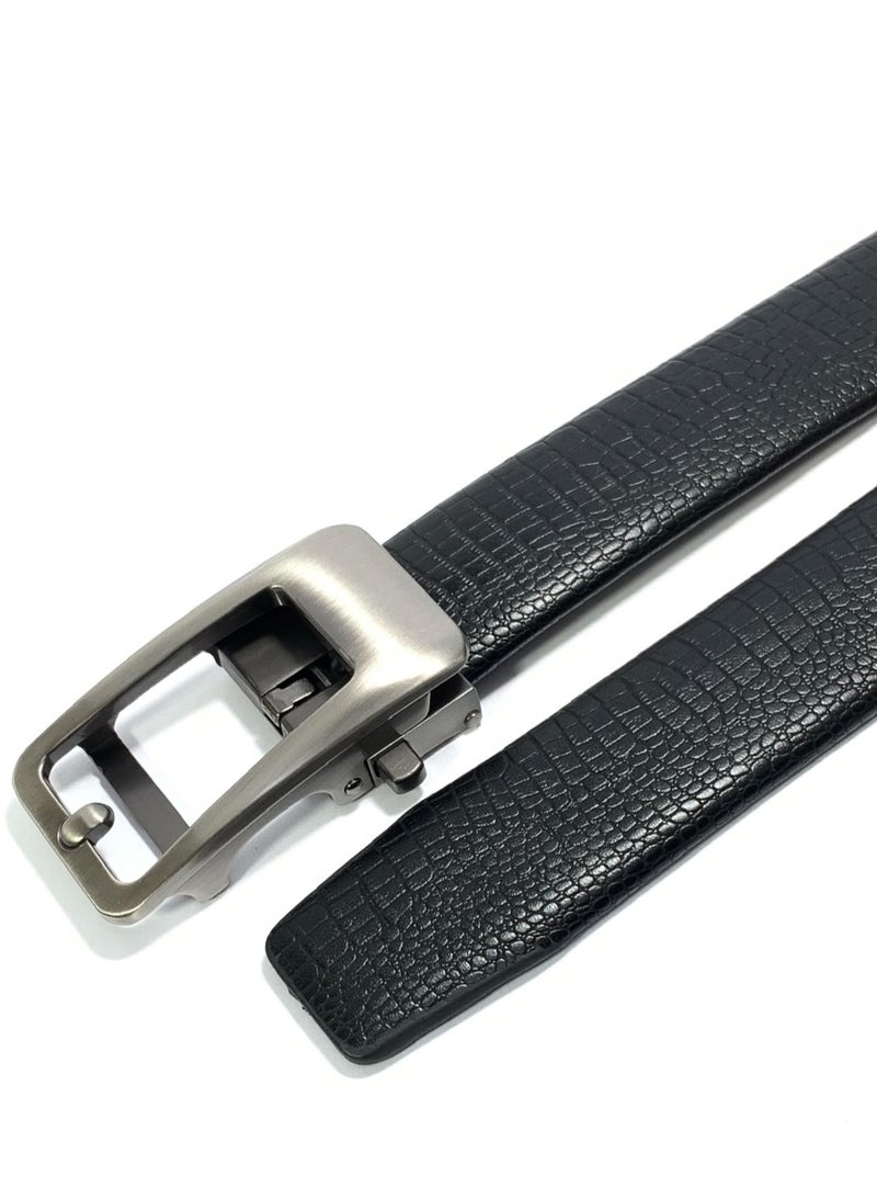 Classic Milano Men's Belt with Automatic Buckle - Stylish Faux Leather Belt for Men in Black, Ideal Gift and Perfect for Casual and Formal Wear - Image 2
