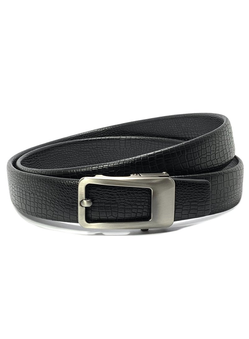 Classic Milano Men's Belt with Automatic Buckle - Stylish Faux Leather Belt for Men in Black, Ideal Gift and Perfect for Casual and Formal Wear - Image 1
