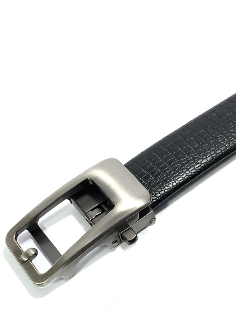 Classic Milano Men's Belt with Automatic Buckle - Stylish Faux Leather Belt for Men in Black, Ideal Gift and Perfect for Casual and Formal Wear - Image 3