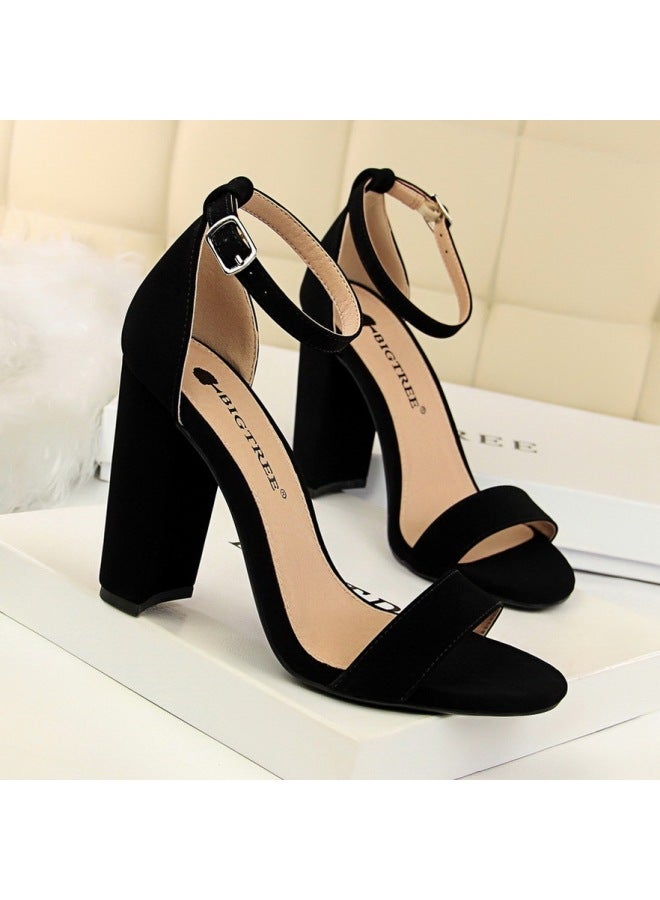 0509-1 European And American Style Women's Shoes Summer High Heels Fashion Simple Thick Heel High Heel Nightclub Sandals