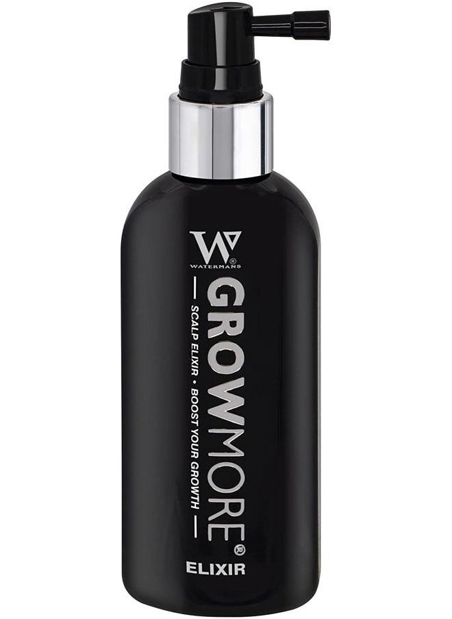 Watermans Grow More, Hair Growth Serum, Visibly Thicker and Stronger Hair, Vegan, Scalp Treatment, DHT Blocker, Rosemary Oil, Biotin, None Medical - Improves scalp density 3.4 Fl Oz  - Image 1