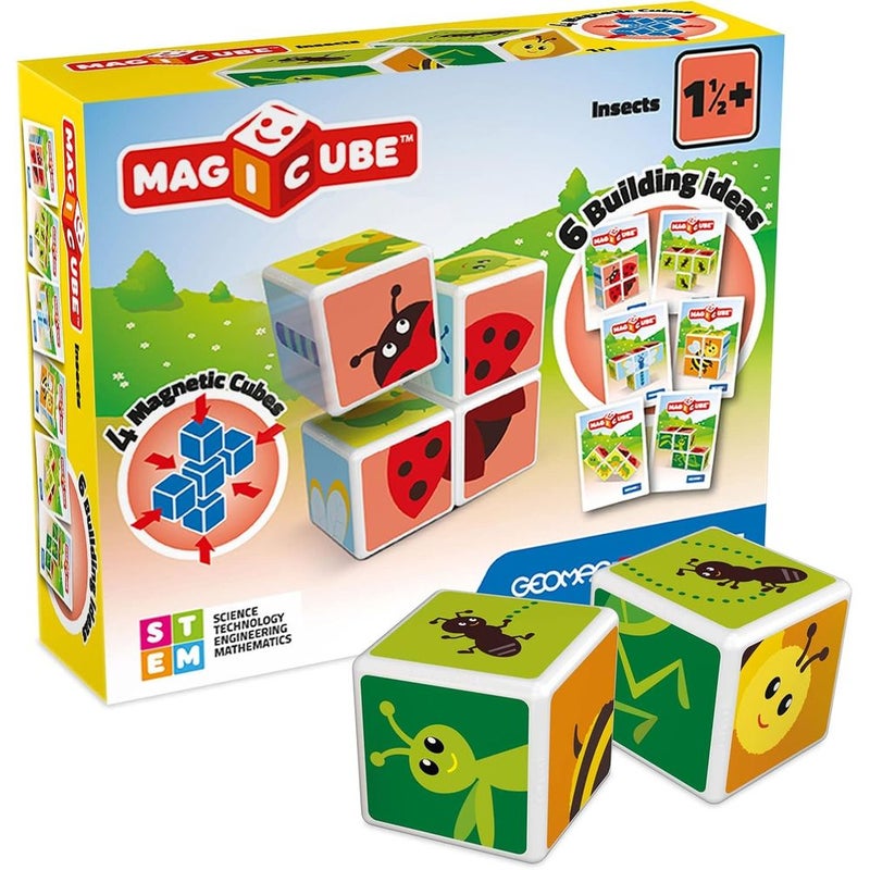 Geomag - Magnetic Cubes Insects 4 Cubes With 7 Cards - 121 - Image 2