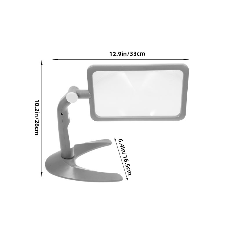 Handheld 48 Glass Desktop Magnifier for Reading Books 2.5X Glass with Light and Stand Desktop Handheld Glass - Image 2