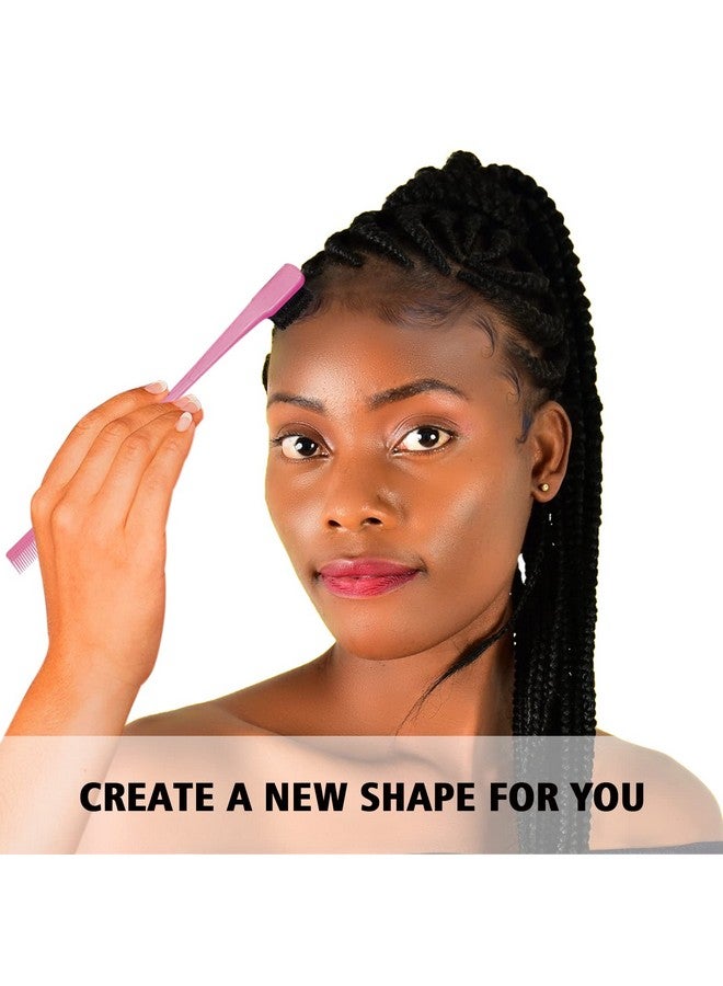 Goiple 3 Pieces Hair Styling Comb Set Teasing Hair Brush Rat Tail Comb Edge Brush For Edge&Back Brushing, Combing, Slicking Hair For Women (Pink) - Image 4