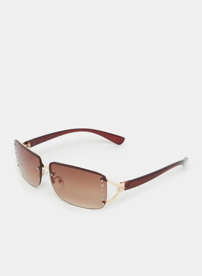 Styli Styli Rimless Rectangle Sunglasses