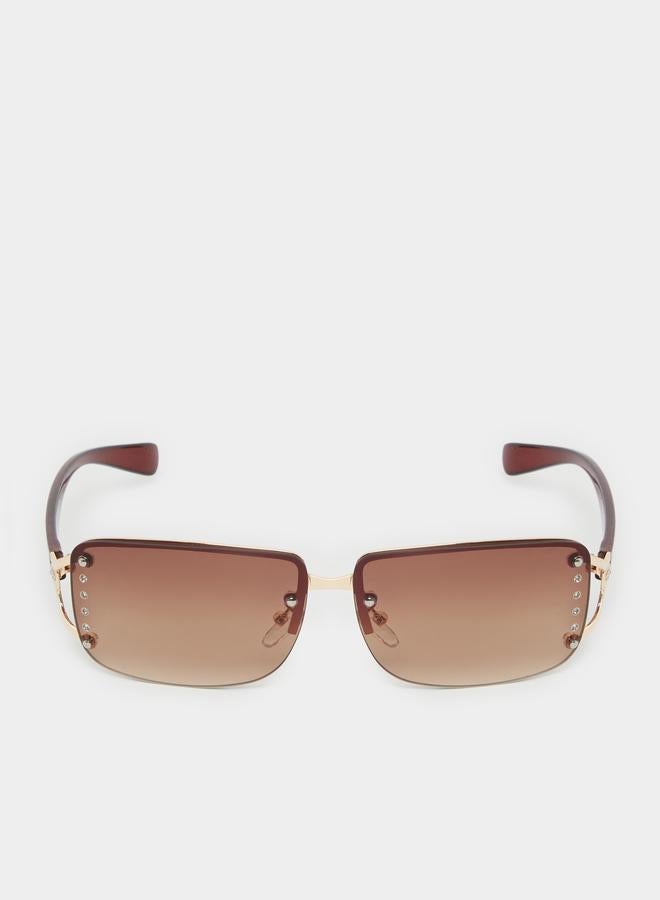 Styli Rimless Rectangle Sunglasses - Image 3