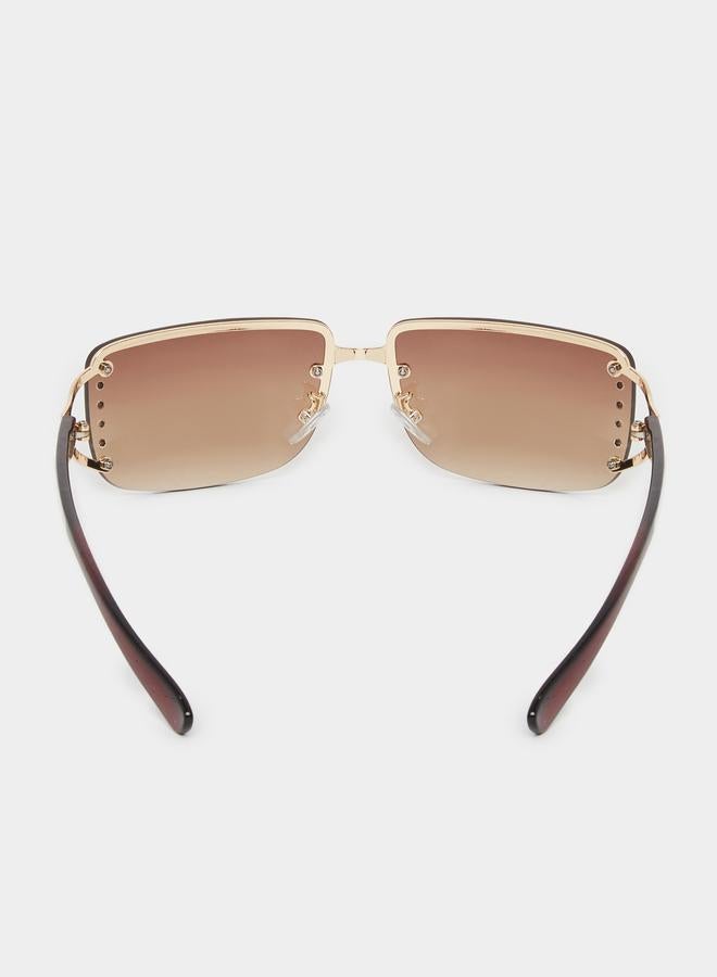 Styli Rimless Rectangle Sunglasses - Image 5