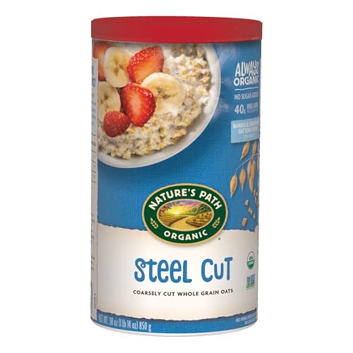 شوفان ناتشرز باث العضوي مقطع بالفولاذ دقيق الشوفان الفوري 30 أونصة عبوة من 6 غير معدلة وراثيًا