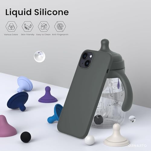 DIZORO Compatible for iPhone 15 Plus Camera Protection Case 6.7, Slim Liquid Silicone 3 Layers Full Covered Soft Gel Rubber Phone Case Protective Cover 6.7 Inch (Dark Grey) - Image 3