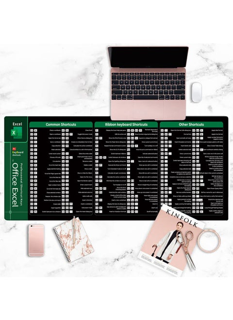 Excel Large Size English Shortcut Key Mouse Pad Office Computer Anti-slip Desk Mat Customizable Rubber Fabric Business Supplies-Color:400*900*2mm-Pattern:Excel Shortcut Mouse Pad