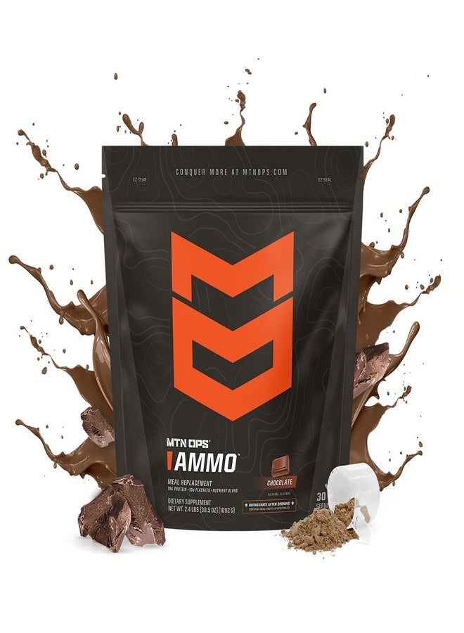 MTN OPS Ammo Meal Replacement Shake Powder – 19g Protein, 10g Flaxseed, 4.5g Whole Foods, Real Fruits & Vegetables – Daily Nutrition & On-the-Go Fuel, 30 Servings, Chocolate - Image 2