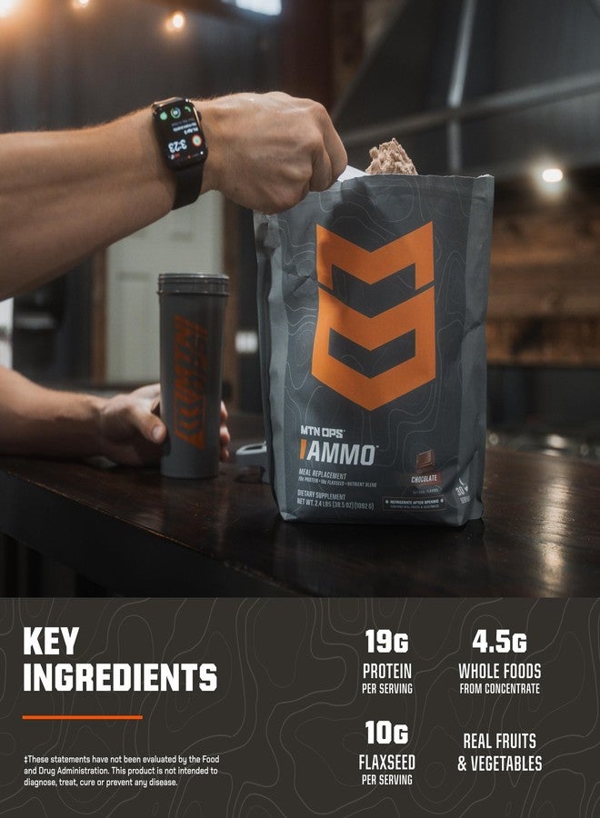 MTN OPS Ammo Meal Replacement Shake Powder – 19g Protein, 10g Flaxseed, 4.5g Whole Foods, Real Fruits & Vegetables – Daily Nutrition & On-the-Go Fuel, 30 Servings, Chocolate - Image 5