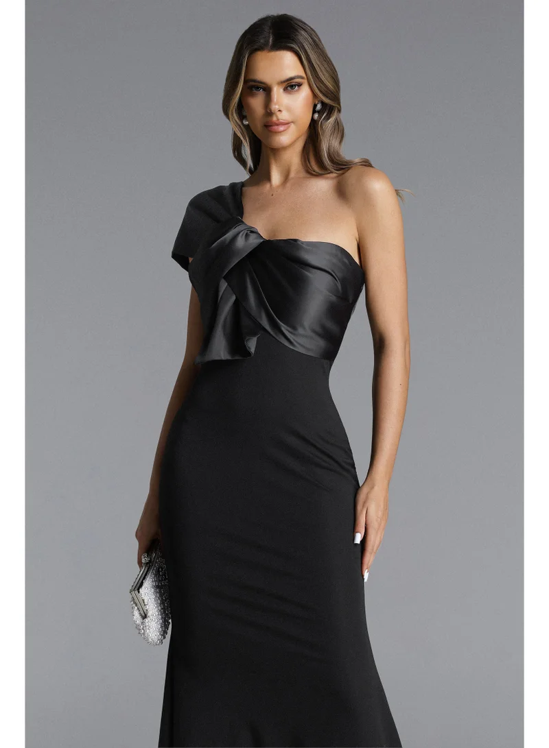 Bella Barnett Milline Elegant Contour One Shoulder Twist Maxi Dress