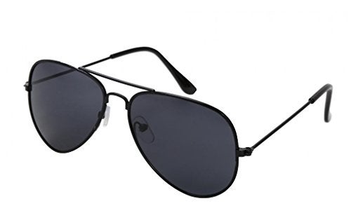 Wodison Classic Kids Sunglasses for Boys Girls Children sunglasses Reflective Metal Frame Black Frame Black Lens - Image 1