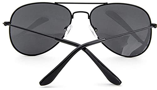 Wodison Classic Kids Sunglasses for Boys Girls Children sunglasses Reflective Metal Frame Black Frame Black Lens - Image 5