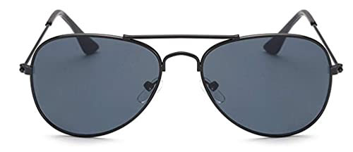 Wodison Classic Kids Sunglasses for Boys Girls Children sunglasses Reflective Metal Frame Black Frame Black Lens - Image 4