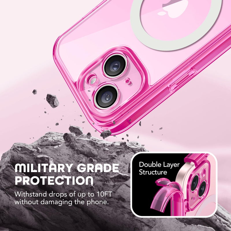تيزن for iPhone 15 Case, Compatible with MagSafe, Built-in Privacy Screen Protector and Camera Protection, Anti Spy Full Body Dustproof Shockproof Hard Phone Case 6.1 - Image 4