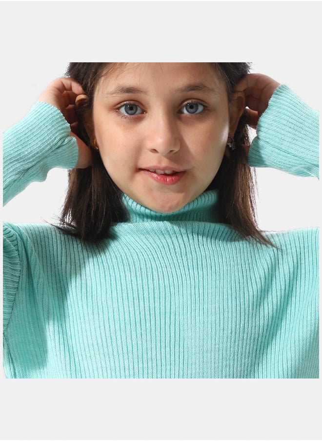 Andora Turtle Neck Ribbed Girls Pullover  - Image 3