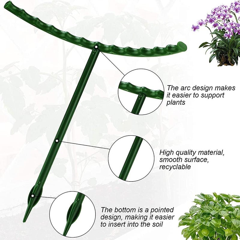 Luckam Plant Support Stakes Half Round Ring, Garden Flower Cage Holder Trellis for Small Plants and Vegetables, 10 PCS - Image 2