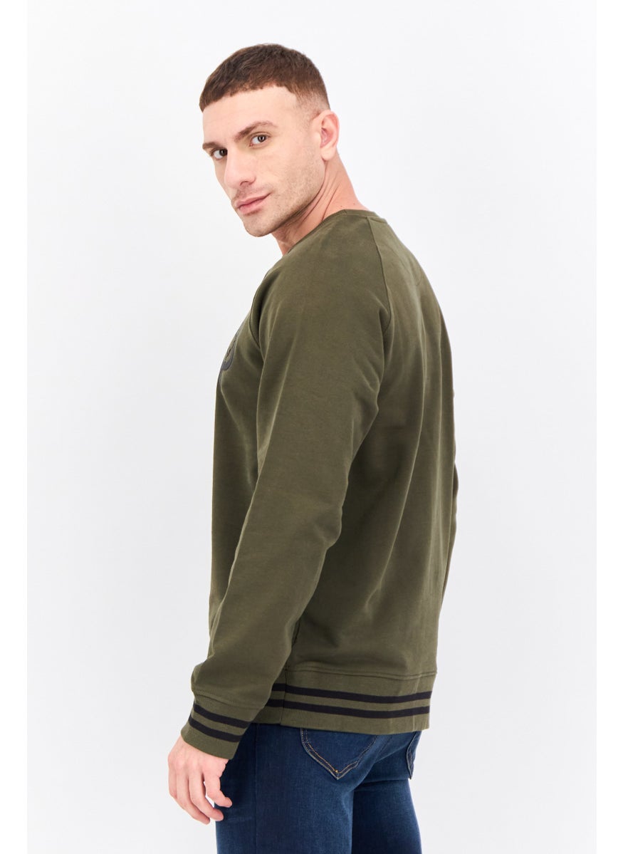 Penfield - Men Crew Neck Brand Logo Long Sleeves Sweatshirt, Olive - Image 1