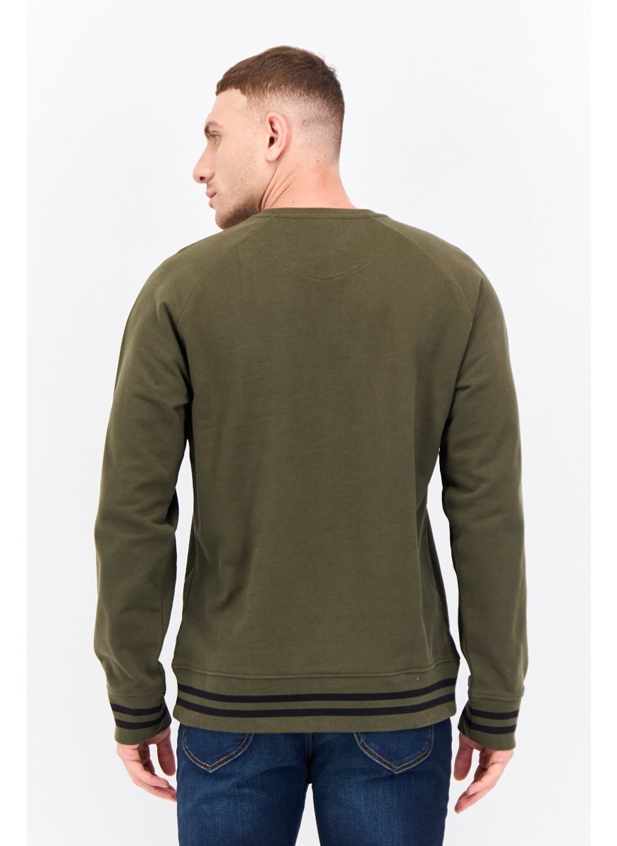 Penfield - Men Crew Neck Brand Logo Long Sleeves Sweatshirt, Olive - Image 1