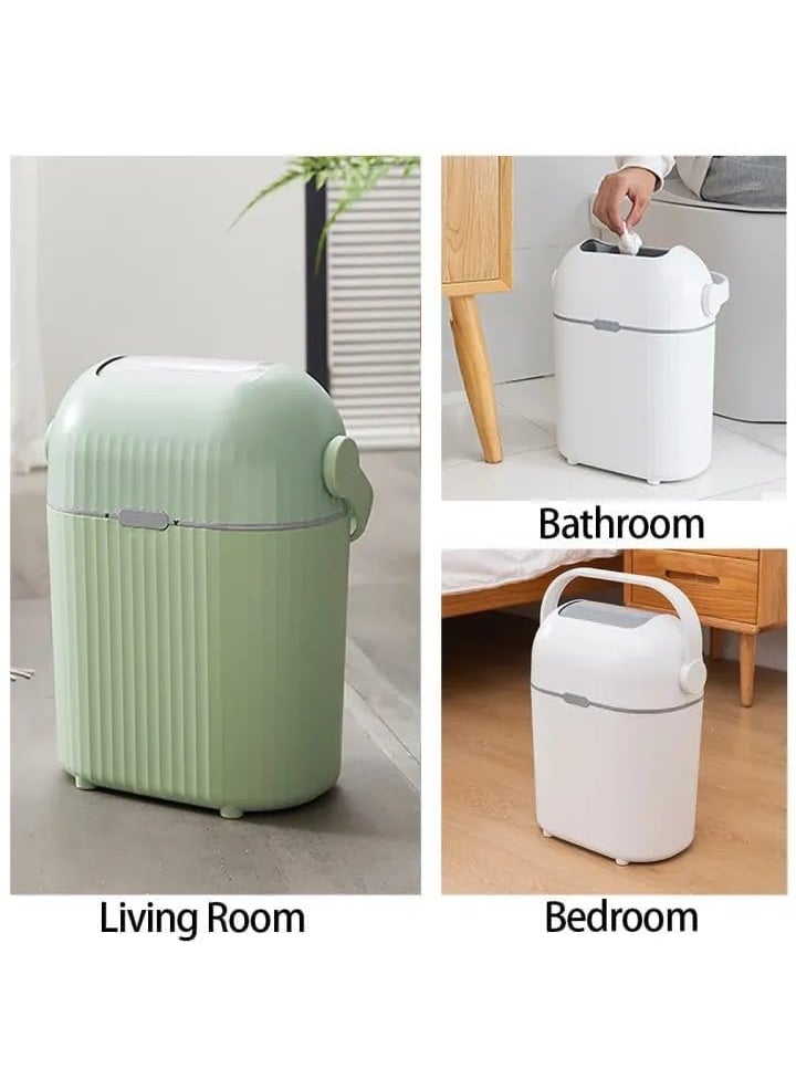 EVVIX EVVIX Rectangular Slim Plastic Garbage Can with Lid 26 Gallon Capacity with Handle for Bathroom Living Room Bedroom Office Kitchen  - Image 5