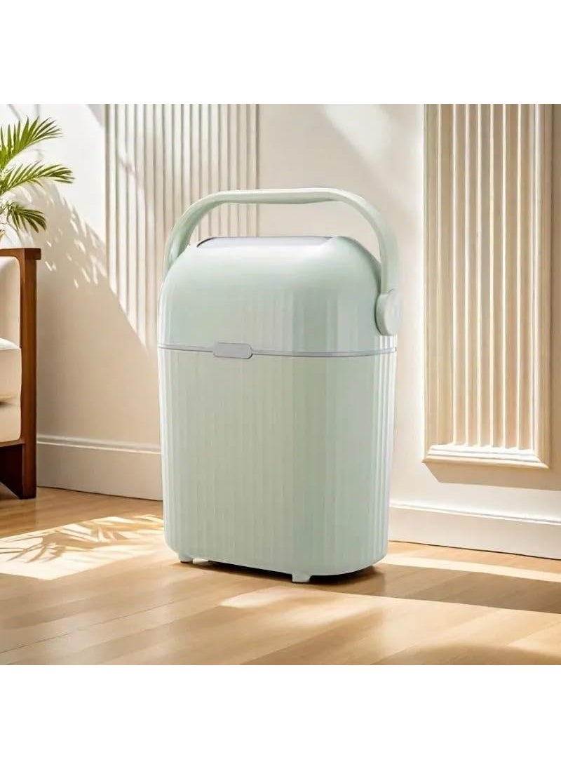 EVVIX EVVIX Rectangular Slim Plastic Garbage Can with Lid 26 Gallon Capacity with Handle for Bathroom Living Room Bedroom Office Kitchen  - Image 1