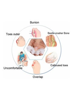 Gonice of 2 - Silicone Gel Toe Separators White  - Image 3