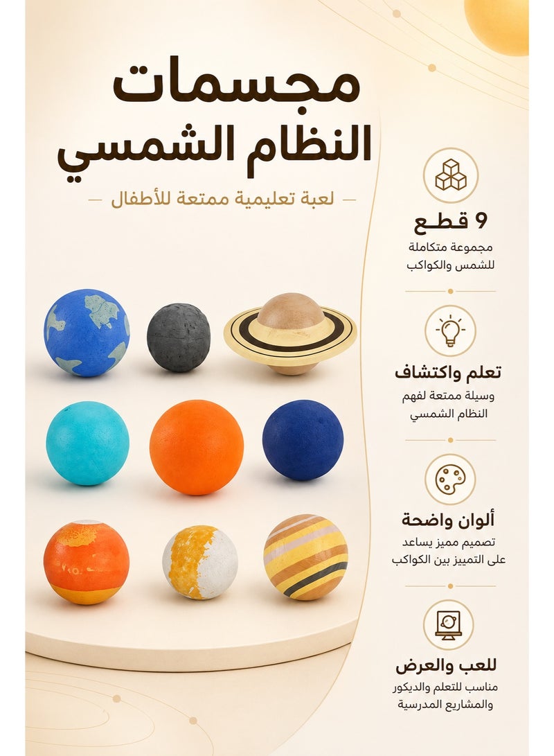 Sisily Solar System Model 9 Pieces Planet Figure Playset Kids Astronomy Learning Toy Space Planet Collection STEM Educational Toy for School Projects Creative Play and Gifts - Image 2
