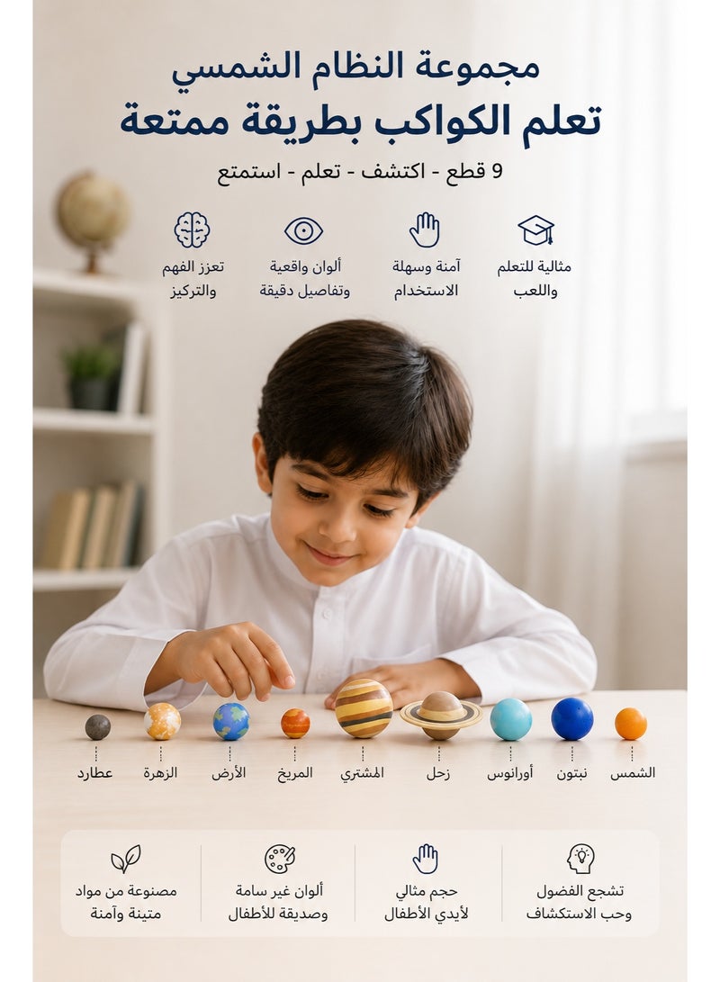 Sisily Solar System Model 9 Pieces Planet Figure Playset Kids Astronomy Learning Toy Space Planet Collection STEM Educational Toy for School Projects Creative Play and Gifts - Image 3