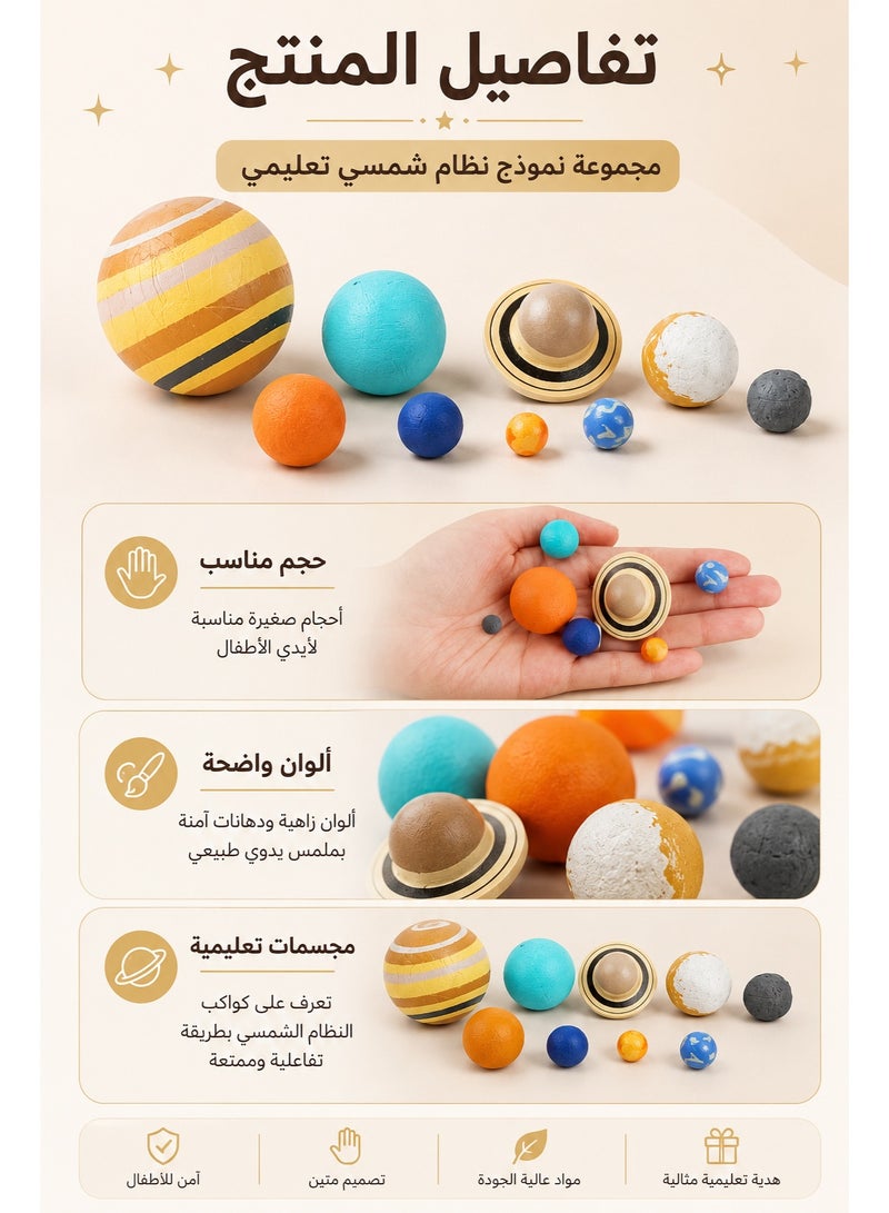 Sisily Solar System Model 9 Pieces Planet Figure Playset Kids Astronomy Learning Toy Space Planet Collection STEM Educational Toy for School Projects Creative Play and Gifts - Image 4