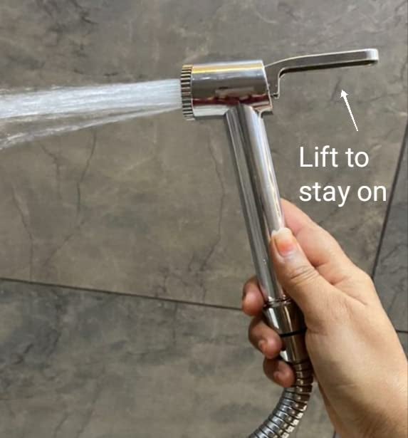 SBD HF300C0 ABS Health Faucet Gun | Hand Shower | Bidet Jet Spray Gun | Jet Spray for Toliet | 2Pc Health Faucet Gun only Chrome Finished - Image 2
