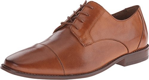 Florsheim® Montinaro Cap Toe Oxford Shoes for Men – Leather Upper – Man-Made Lining – Memory Foam Footbed Saddle Tan Smooth 10 M (D) - Image 4