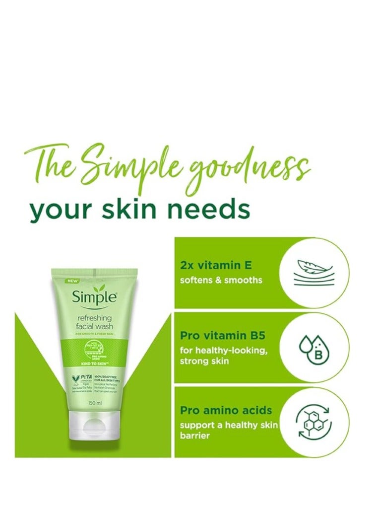 simple Refreshing Facial Wash 150ml Pack of 2 - Image 3