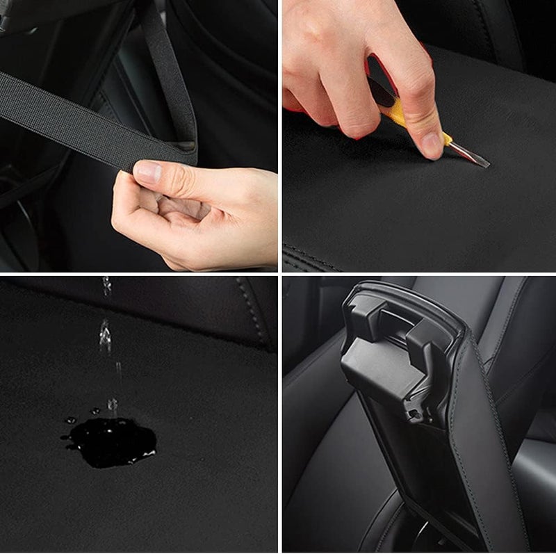 INTGET Car Center Console Cover for 2021 2022 Honda Accord 2018 2019 2020 Leather Armrest Cover Interior Middle Arm Rest Cover Dog Seat Protector for Honda Accord Interior Accessories (black stitches) - Image 2