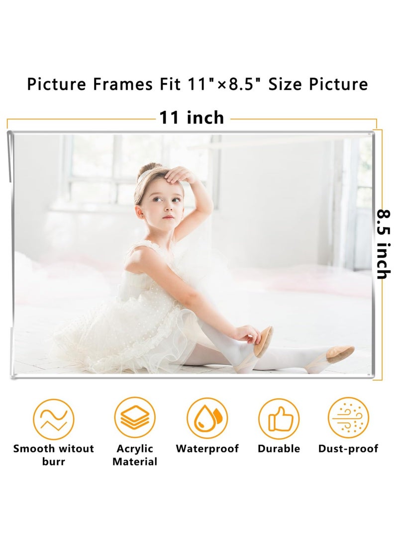 Slasa SLASA Acrylic Sign Holder 8.5x11 Inches Horizontal,Clear Plastic Wall Mount Sign Holder Poster Paper Holder with Free Double Sided Tape for Office, Home, Store, Restaurant-No Drilling(6 Pack) - Image 3