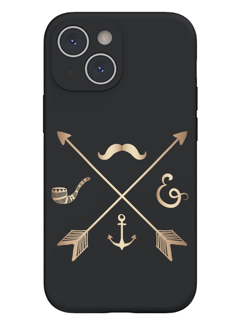 Theodor - Protective Slim Fit Case Liquid Silicone Cover with Full Body Protection Anti-Scratch Shockproof Case For iPhone 15 Black  - Social Distancing expert black copy - Image 1