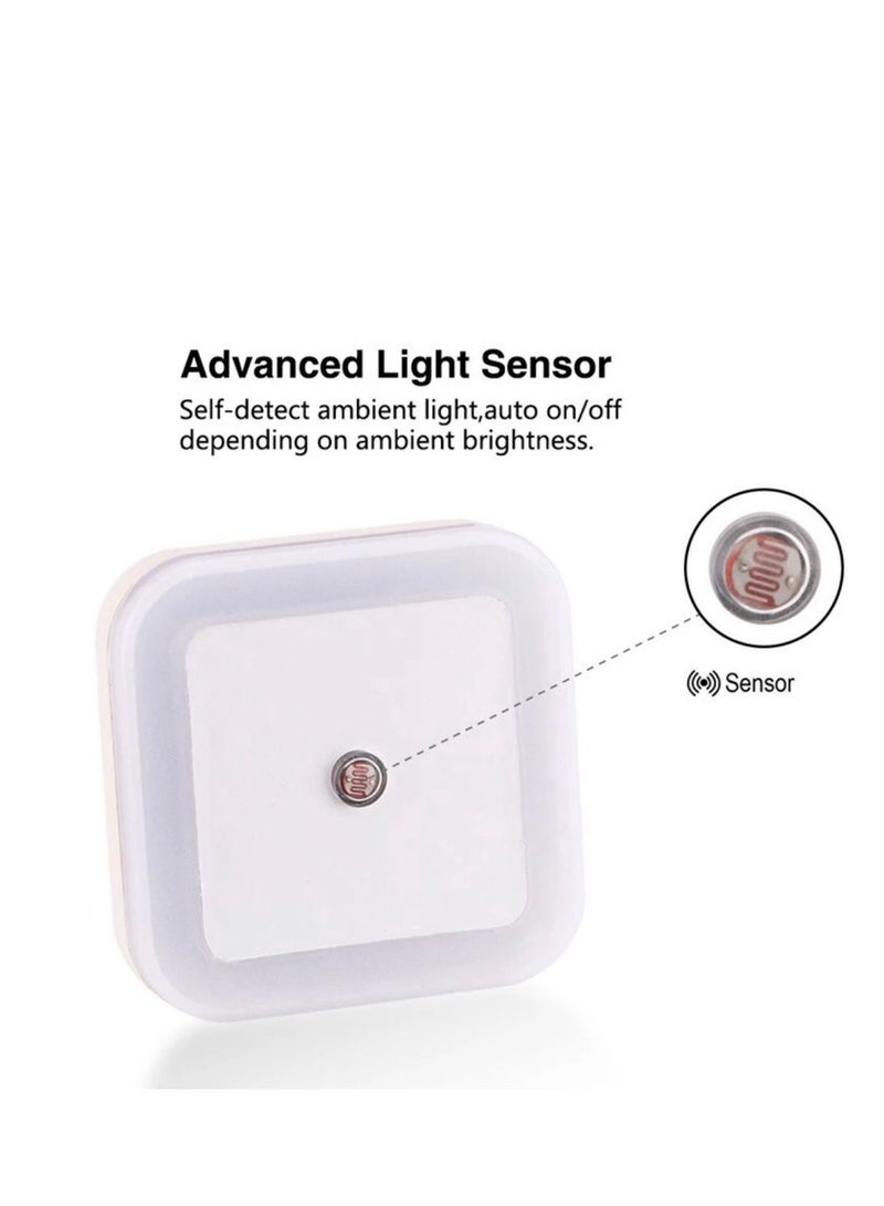 BLUE CORAL Sensor Night Light Plug-In Square Night Lamp Smart Dusk to Dawn Sensor Lamps Nightlight Energy Saving LED Sensor For Bedroom Toilets Stairs Corridors Children Kids Living Room (Orange) - Image 4