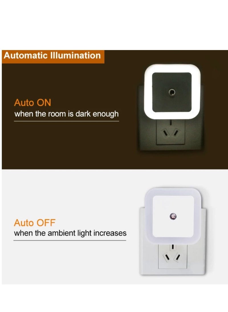 BLUE CORAL Sensor Night Light Plug-In Square Night Lamp Smart Dusk to Dawn Sensor Lamps Nightlight Energy Saving LED Sensor For Bedroom Toilets Stairs Corridors Children Kids Living Room (Orange) - Image 3