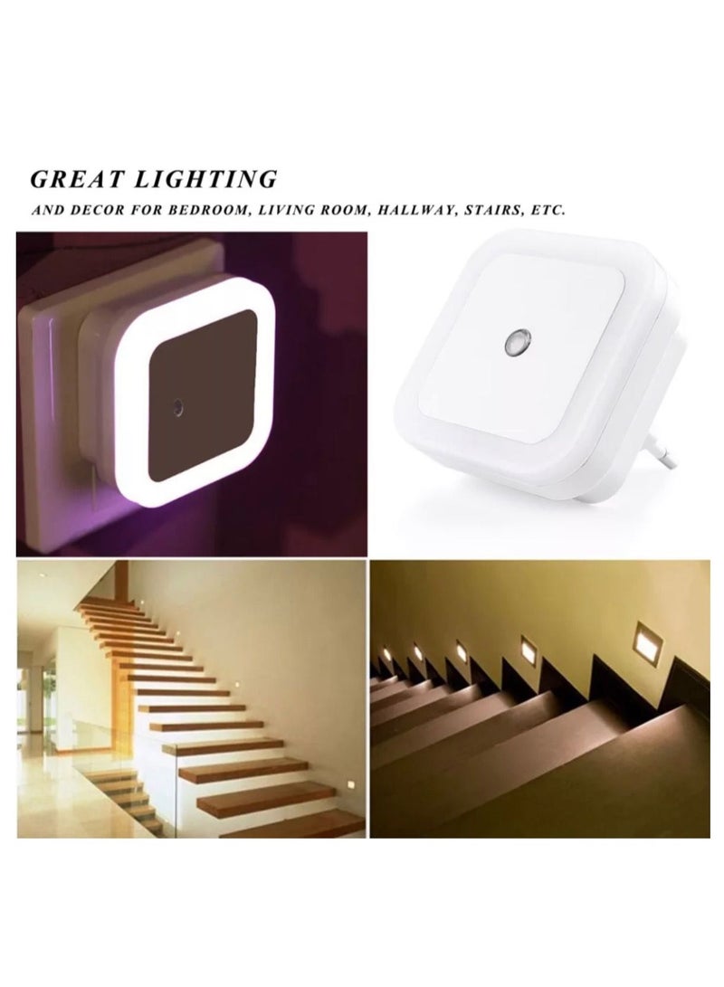 BLUE CORAL Sensor Night Light Plug-In Square Night Lamp Smart Dusk to Dawn Sensor Lamps Nightlight Energy Saving LED Sensor For Bedroom Toilets Stairs Corridors Children Kids Living Room (Orange) - Image 2